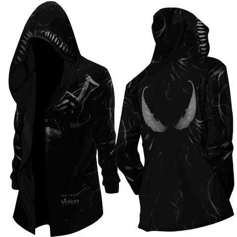 Venom Cosplay Jacket Trench Robe Cloak Costume Unisex Hooded Cape Coat Halloween Carnival ► Photo 1/1