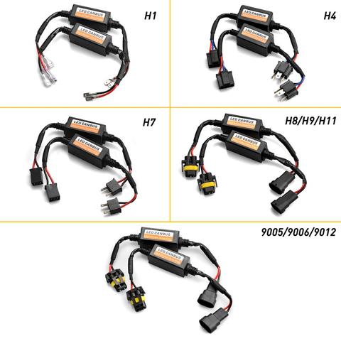 2pcs H4 H7 H8 H11 9005 HB3 9006 HB4 LED Bulb Decoder Resistor 50w Canbus Error Canceller Wire Harness Adapter for Car Headlight ► Photo 1/6