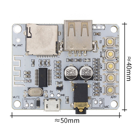 Bluetooth Audio Receiver board with USB TF card Slot decoding playback preamp output A7-004 5V 2.1 Wireless Stereo Music Module ► Photo 1/6