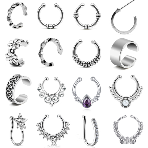 1PC Fake Septum Piercing Nose Ring  Hoop Septum Rings Stainless Steel Nose Piercing Fake Piercing Oreja Piercing Jewelry ► Photo 1/5