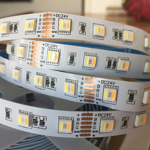 RGB+CCT Adjust led strip light 12V 24V 5 in 1 chips LED CW+RGB+WW flexible strip SMD5050 60leds/m RGBWW RGBCW CRI90 100LM ► Photo 1/6