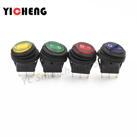 on / off SPST Round waterproof boat LED rocker switchlight 12V 220V power button switch  тумблер лодка ► Photo 1/6