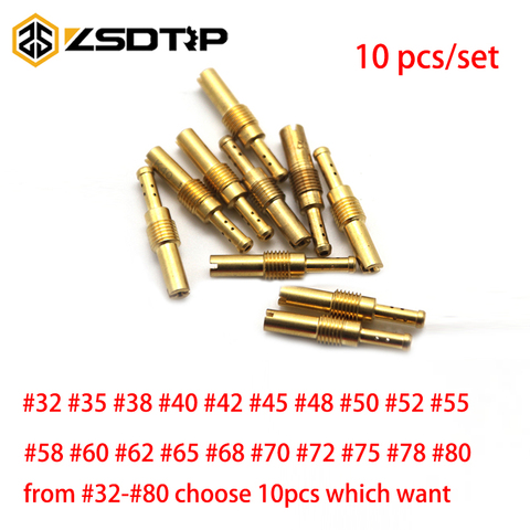 ZSDTRP 10Pcs Slow/Pilot Jet Main Injectors Nozzle For PWK PE Mikuni OKO Keihin KOSO Carb #32-#80 choose free ► Photo 1/6