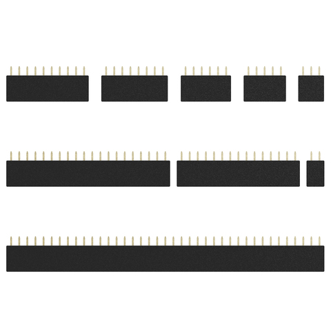 10pcs 2.54mm Female 2P/3P/5P/6P/8P/10P/15P/20P/40P Pin Stright Female Single Row Pin Header Strip PCB Connector ► Photo 1/6