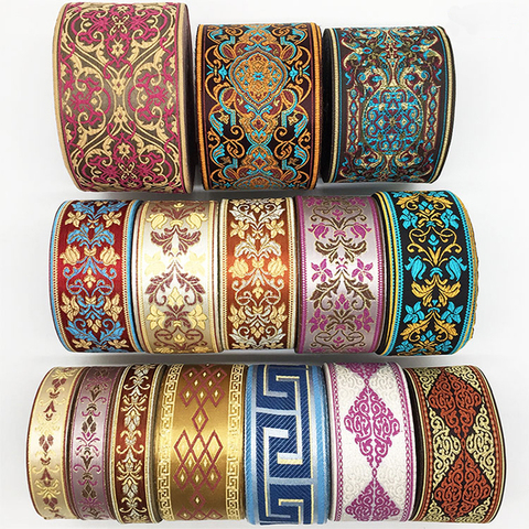 1M Ethnic Embroidered Jacquard Ribbons Trim DIY For Decoration Handcraft Apparel Sewing Headwear Lace Fabric HB165 ► Photo 1/1