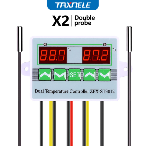 1pcs ZFX-ST3012 AC110-220V DC 12V 24V microcomputer electronic temperature controller switch dual temperature control Dual Probe ► Photo 1/6