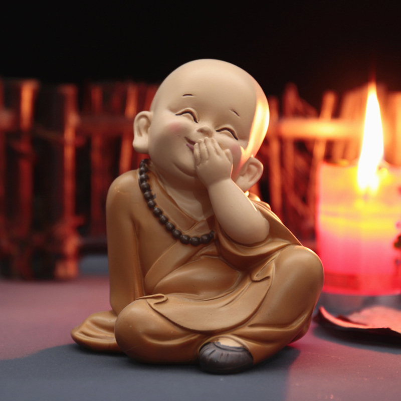 Buddhist Small Monk Statues Figurine Sculpture Handmade Car Home Decorations Kids Adult Wedding Engagement Home Decoration ► Photo 1/6