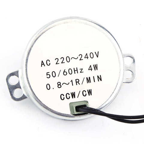 1pc 220-240V AC Synchronous Motor Geared Motor 4W CW/CCW Electric Motor 0.8-1RPM / 2.5-3RPM / 5-6RPM / 8-10RPM ► Photo 1/6