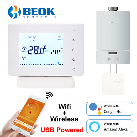 Beok BOT306RF-WIFI Wireless Wifi Thermostat for Gas Boiler Smart Termostat Temperature Controller Support Google Home Alexa ► Photo 1/6