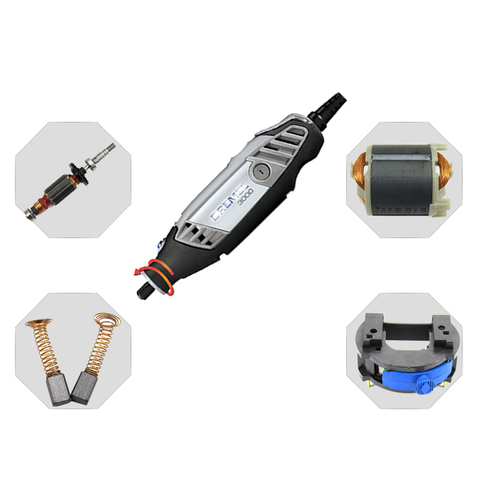 AC220-240V Power Tool Parts Replace for Bosch Dremel Engraving Machine 3000Rotor Stator Carbon Brush Switch Speed Regulation ► Photo 1/6