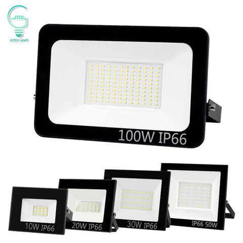 220V 240V LED Flood Light 10W 20W 30W 50W 100W Floodlight Waterproof IP65 Reflector Spotlight Outdoor Professional Lighting ► Photo 1/6