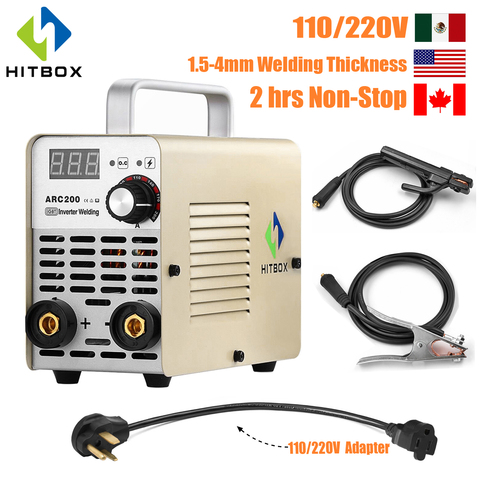 HITBOX Dual Voltage Arc Welder 110V/220V DC MMA ARC200 IGBT Inverter Welding Machine Portable Welder VRD Protection ► Photo 1/6