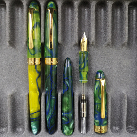 Gold Clip Fountain Pen Transparent Color Ink Pens School Office