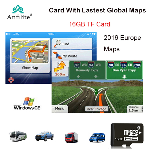 GPS accessories 16G gps maps sd card 2022 latest Map for WinCE car gps navigation map Europe/Russia/USA/CA/AU/Israel Car gps map ► Photo 1/6