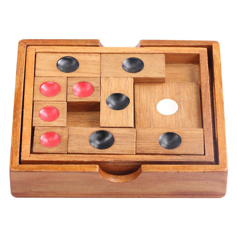 Classical Wooden Slide Escape Puzzle Brain Teaser Chinese Huarong Sliding-Puzzle Kids Intelligence Educational Development Toy ► Photo 1/1