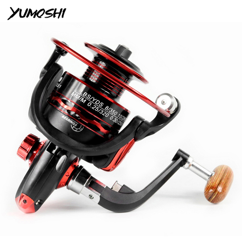 YUMOSHI Fishing Reel 5.5:1 All Metal Spool Spinning Reel Stainless Steel Handle Line Spool Saltwater Fishing Accessories 12BB ► Photo 1/6