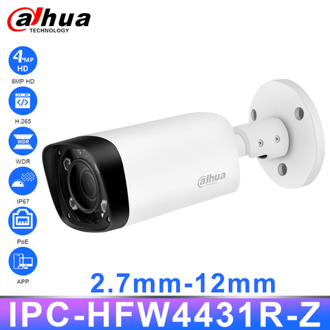 Dahua IP Camera Security HD 4MP IPC-HFW4431R-Z Network Bullet Camara IR80M 2.7-12mm Electric Zoom Lens H.265 PoE Cameras Webcam ► Photo 1/6