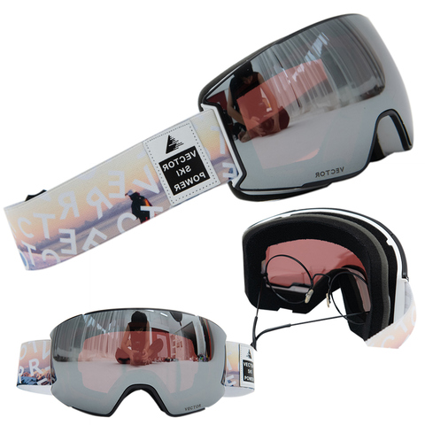 OTG Ski Goggles Snow Glasses Men UV400 Anti-fog Coatings Snowmobile Snowboard Skiing Women Sunglasses Outdoor Winter Sport 2022 ► Photo 1/5