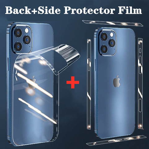 Hydrogel Film For iPhone 12mini 11 12 Pro Max Back Screen Side Border Full Cover Protector Film For iPhone 12Pro 11Pro Not Glass ► Photo 1/6