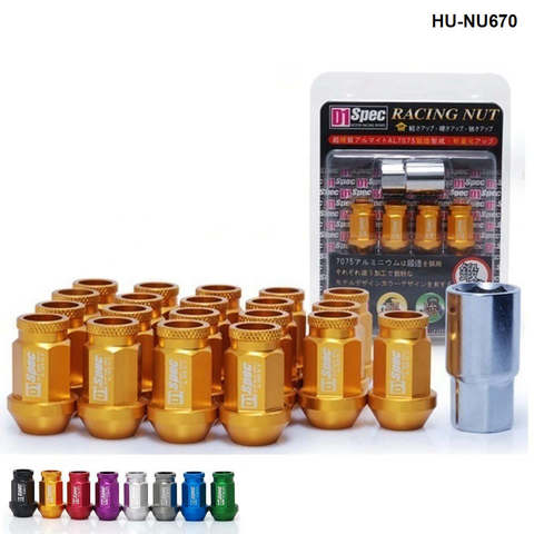 D1 Spec M12X1.25 / M12X1.5,L : 40mm 20Pcs Extended Aluminium Wheel Lug Nuts For Nissan Subaru Suzuki Etc. With Lock HU-NU670 ► Photo 1/6