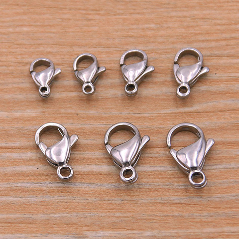 30Pcs 9-15mm Two Color Stainless Steel Lobster Clasp Hooks For DIY Necklace Bracelet Chain Fashion Jewelry Making Findings ► Photo 1/6