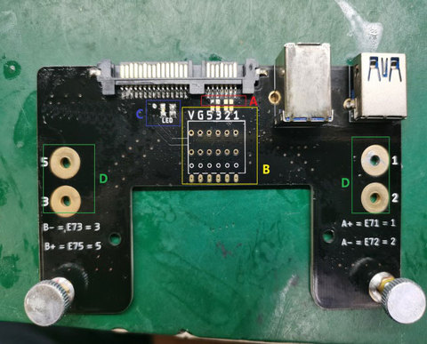 USB hard drive disk data recovery flying line (Jump wire) board with USB bad track copy function, USB power supply ► Photo 1/2