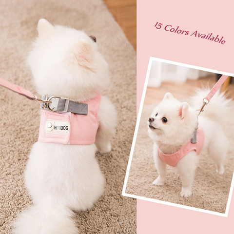Cute Pet Dog Cat Harness Leash Set Pet Chest Strap Breathable Dog Walking Leash Rope For Small Dogs Pomeranian Pet Vest Harness ► Photo 1/6