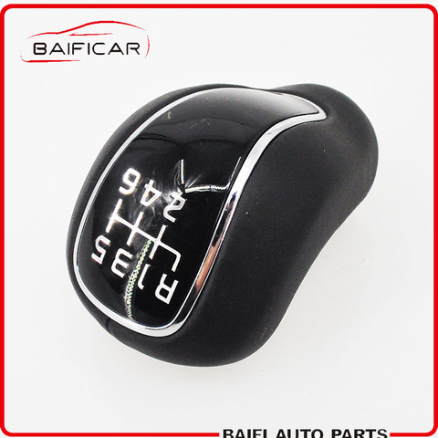 Baificar Brand New Black Leather Manual Stick Gear Shift Knob Lever Shifter 6-Speed For Creta IX25 Kia Forte Cerato K3 2012-2016 ► Photo 1/5