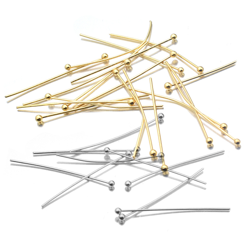 Aiovlo 50pcs/lot Length 20 30 35 40 mm Stainless Steel Ball Head Pins for Diy Jewelry Making Head Pins Findings Dia 0.6mm ► Photo 1/6
