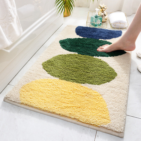 High Quality Bath Mat Simple Style Flocking Bathroom Non-slip Mat Bathroom Door Mat Microfiber Bathroom Carpet ► Photo 1/6