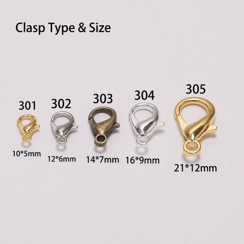 10 Pcs Gold & Silver Plated Lobster Clasp Hooks for Necklace&Bracelet Chain  DIY Fashion Jewelry Findings