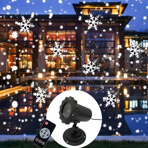 Christmas Snowflake Laser Light Snowfall Projector Move Snow Outdoor Indoor Garden Laser Projection Lights New Year Party Decora ► Photo 1/6