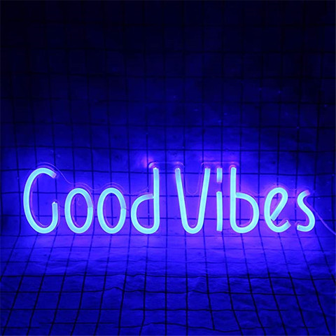 Good Vibes Neon Signs Neon Lights for Decor Light Lamp Bedroom Beer Bar Pub Hotel Party Game Room Wall Art Christmas Decoration ► Photo 1/6