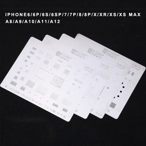 Amaoe IC Chip CPU BGA Reballing Stencil for Phone XR XSMAX XS 8P 8 7P 7 6SP 6S 6P 6 5S A8 A9 A10 A11 A12 CPU Solder Tin Net ► Photo 1/6