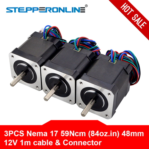 Free Ship! Nema 17 Stepper Motor 48mm 59Ncm/84oz.in 4-lead 42 Motor Nema17 Step Motor 2A 1m Cable for DIY 3D Printer CNC Robot ► Photo 1/6