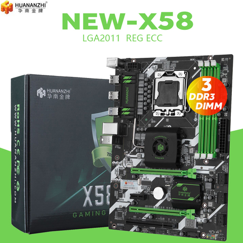 HUANANZHI X58 LGA 1366 motherboard Memory 3 channels LGA1366 support REG ECC DDR3 and xeon processor USB3.0 AMD RX Series 1366 ► Photo 1/5