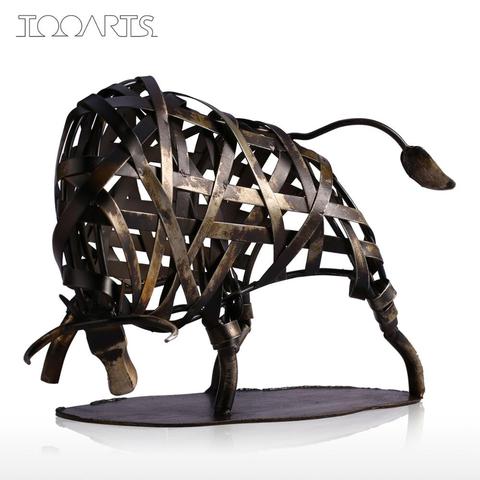 TOOARTS Durable Metal Sculpture Iron-made Braided Cattle Home Furnishing Articles Handmade Craft House Office Ornamental Artwork ► Photo 1/1