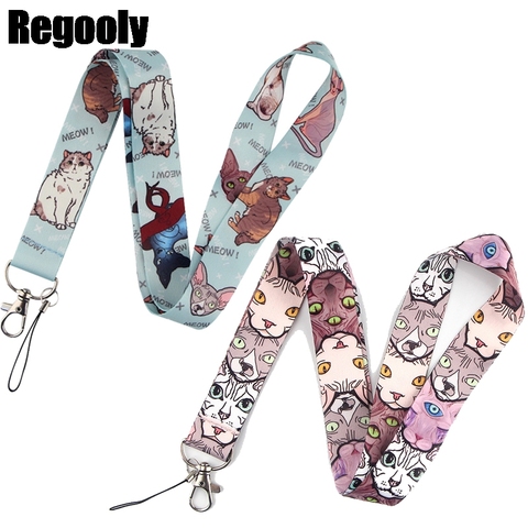 Sphynx cat Classical Style Lanyard For keys The 90s Phone Working Badge Holder Neck Straps With Phone Hang Ropes webbings ribbon ► Photo 1/6