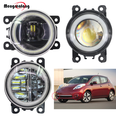 2 Pieces Car Front Fog light LED Halo Ring Angel Eye Daytime Running Lamp DRL 12V For Nissan Leaf 2011 2012 2013 2014 2015 ► Photo 1/6