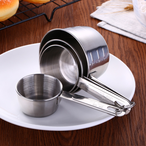 4pcs/Set Stainless Steel Measuring Spoons Coffee Powder Spoon Measuring Cup Kitchen Scale Pastry Baking Tools balance cuisine ► Photo 1/6