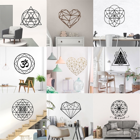 Nordic Style Geometry Heart Vinyl Wall Sticker For Bedroom Decor Decals Nursery Room Decoration Stickers Mural Wall Decals ► Photo 1/6