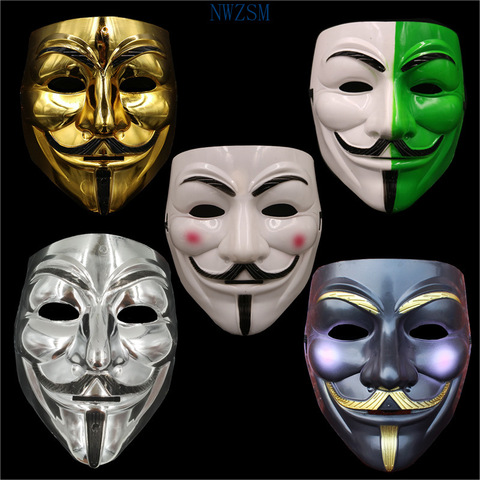V for Vendetta Mask Halloween Horror Masks Party Maske Masquerade Cosplay Scary Masque Funny Terror Mascara Villain Joke Maska ► Photo 1/5