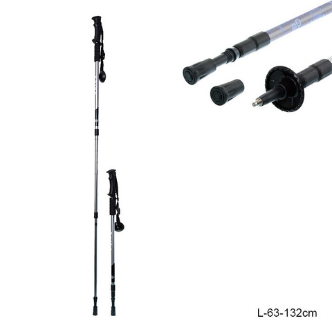 Trekking poles for nordic walking, three-section, telescopic retractable walking sticks adjustable lightweight three-section ► Photo 1/5