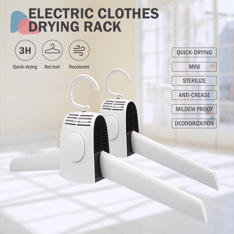 Foldable Travel Clothes Shoes Electric Quick Drying Rack Hanger Portable Dryer 