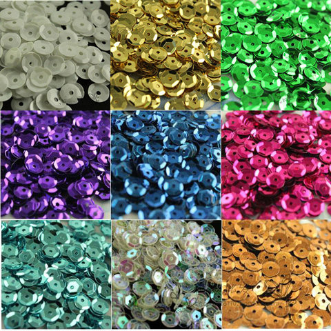 Bling 1200p 6mm Flat Round PVC Loose Sequins Paillette Sewing Craft For Wedding Decoration Garment Dress Shoe Caps DIY Accessory ► Photo 1/6