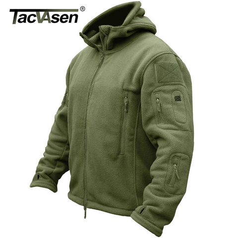 TACVASEN Winter Airsoft Military Jacket Men Fleece Tactical Jacket Thermal Hooded Jacket Coat Autumn Outerwear Mens Clothing 3XL ► Photo 1/6