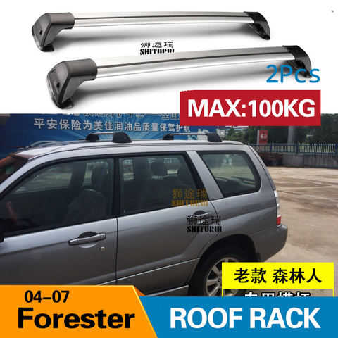 SHITURUI For Subaru FORESTER (SG_)  2002-2008 2006 Serultra quiet truck roof bar car special aluminum alloy belt lock S4 STi Sp ► Photo 1/2