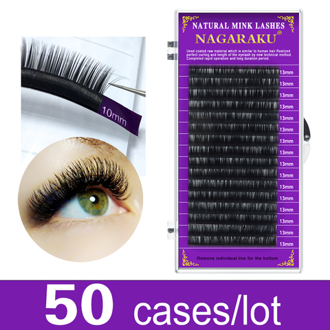 NAGARAKU 50cases bulk Faux mink eyelash extension False eyelashes  individual eyelashes premium maquiagem cilios makeup tool ► Photo 1/6