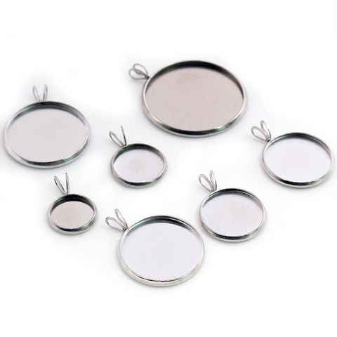 Stainless Steel Material 8-25mm Inner Size New Fashion Simple V Style Cabochon Base Cameo Setting Charms Pendant Tray ► Photo 1/4