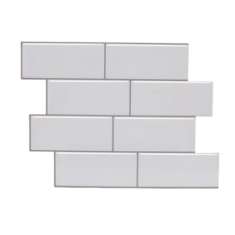 Vividtiles Thicker Peel And Stick Premium Wall Tiles White Subway Design For Bathroom Shower Kitchen Backsplash - 5 Pieces Pack ► Photo 1/6